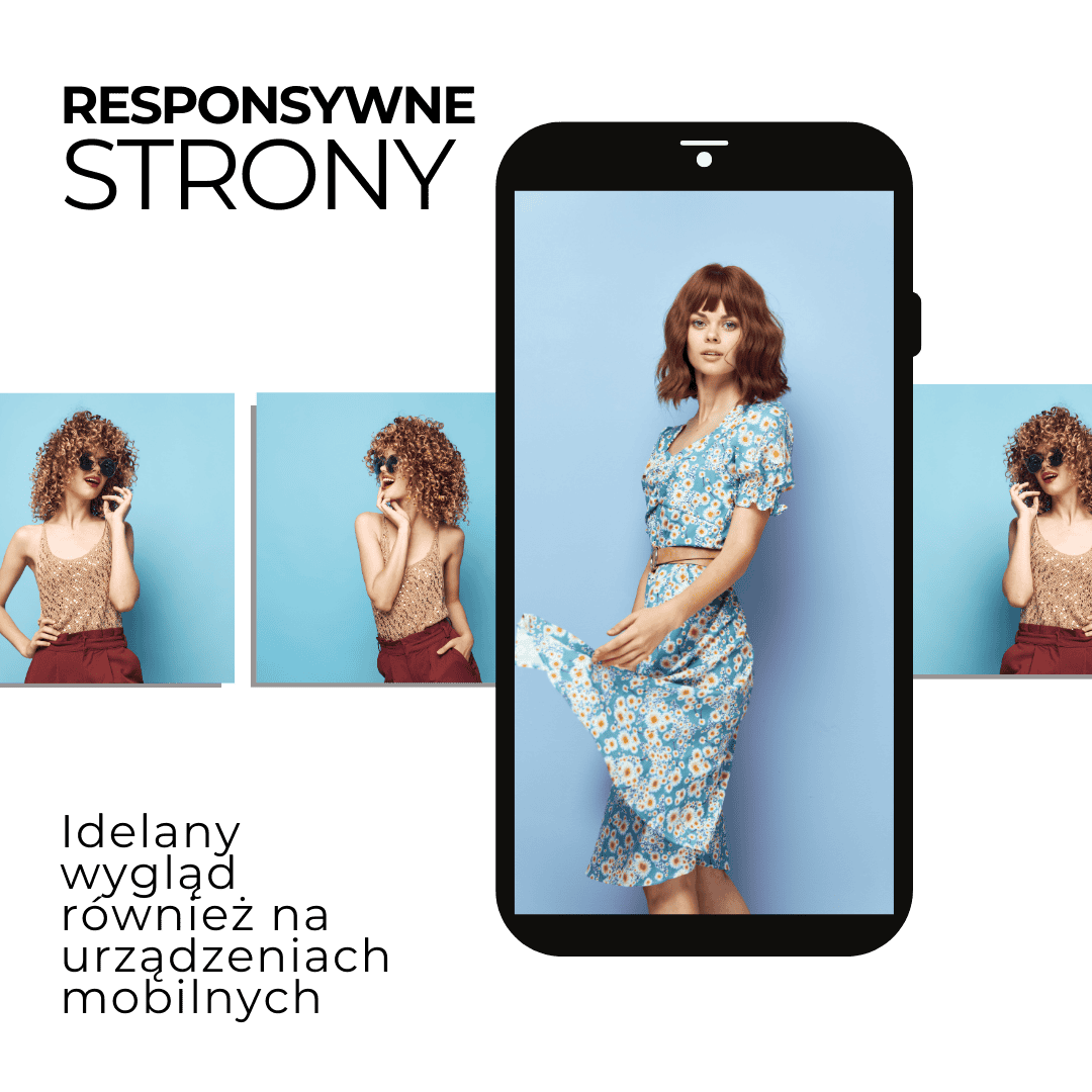 Smartfon pokazujący projekt strony www na urządzeniu mobilnym